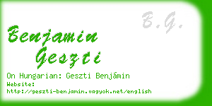 benjamin geszti business card